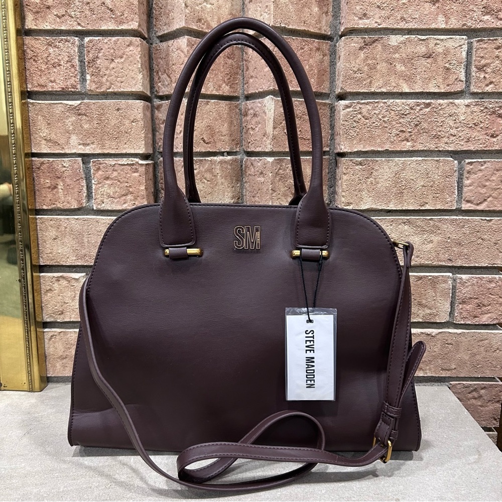 Steve Madden Chocolate Bcedric Large Setchel Crossbody Women’s Elegant Bag
